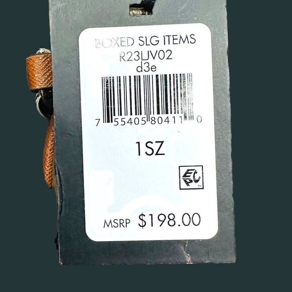 Dkny Womens Wristlet Bag Leather Signature Logo Brown Tan Boxed Nwt - Picture 2 of 6